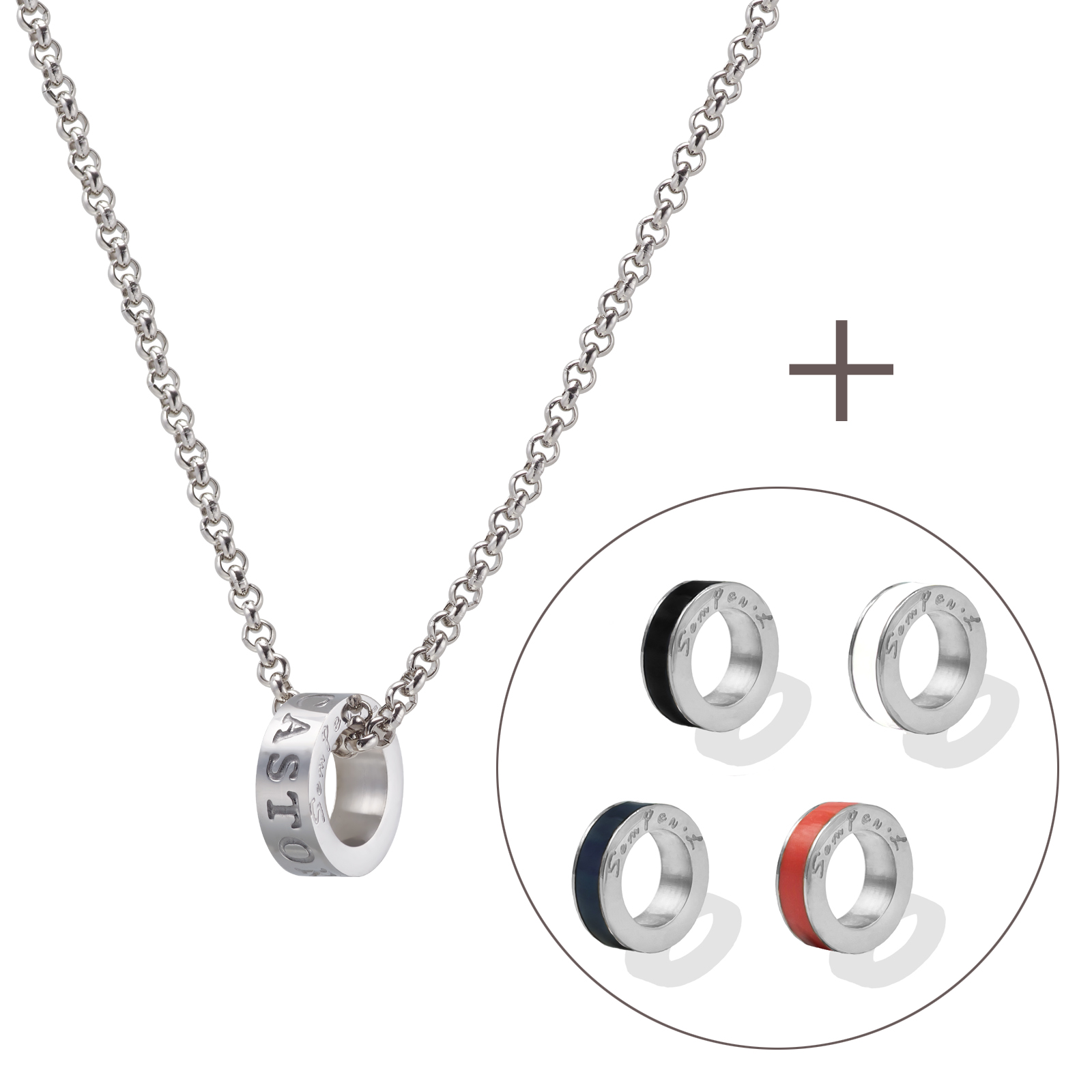 Timeless Necklace Set - S - WG [Necklace+Charm]  [LN0025-WG + LC0002]